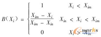 逆向指標:半降梯形模糊隸屬度函數 逆向指標:半降梯形模糊隸屬度函數