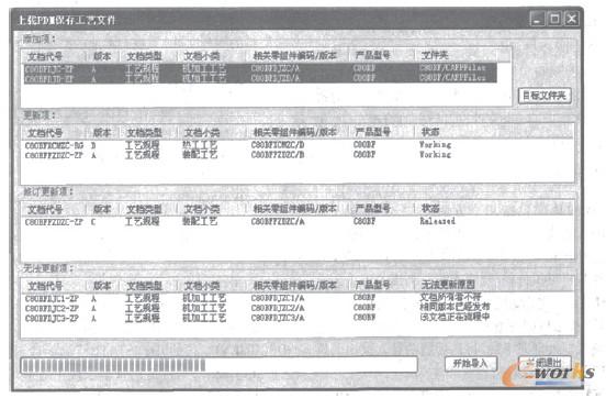 圈3 PDM系統接收工藝管理系統上傳的工藝文檔界面