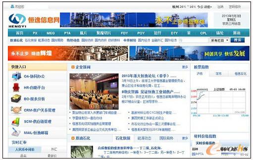恒逸集團信息門戶首頁