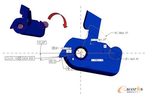 扣接件需要精確測繪的功能尺寸