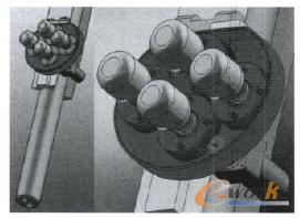 液壓傳動式菱形搓澡機主體部分模型