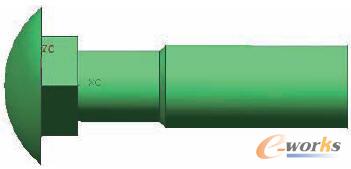 大半圓頭方頸螺栓模型圖