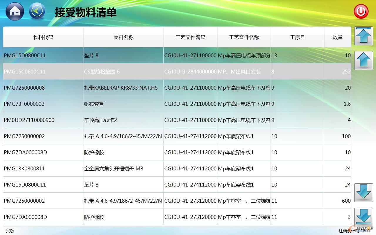 圖片2 工位接受的物料清單
