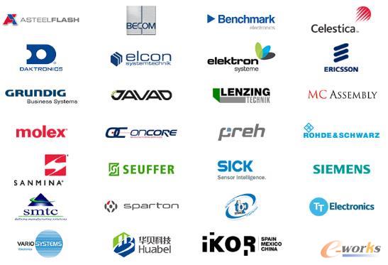 部分使用愛捷仕軟件的電子制造商