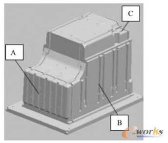 圖2 發泡模冷凍室模型